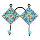 Turquoise Floral Ceramic Tiles Wall Hook